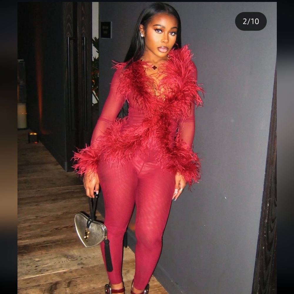 Feathered Jumpsuit